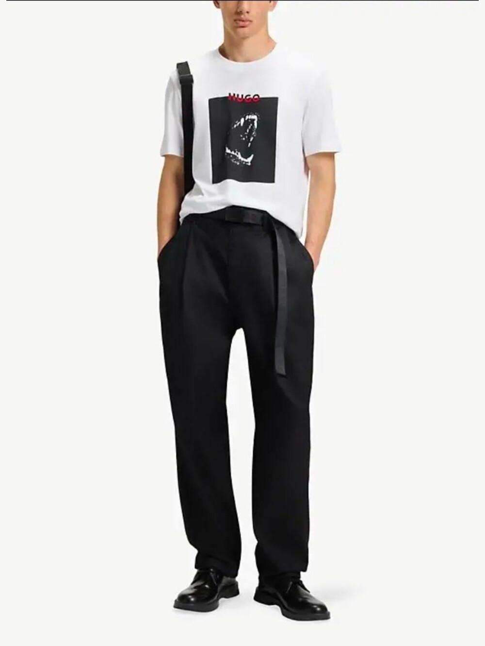 $69 Hugo Boss Mens Dobero Short Sleeve Crewneck Logo T-Shirt - Picture 4 of 10